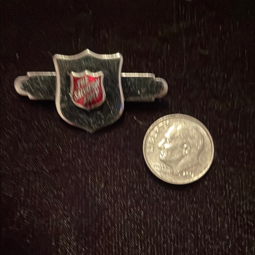 Silver and Red Tie Clip